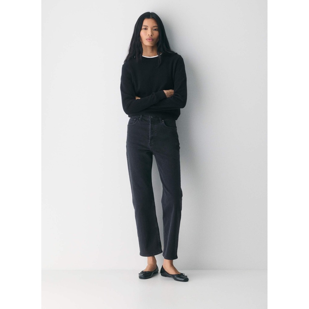 Denim Forum The Arlo High Rise Straight Jeans Washed Black 25 28L
